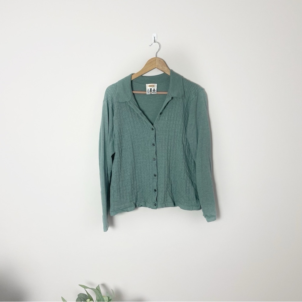 [Talbots] Women's Sage Green 100% Pure Wool Button Down Cardigan Sweater